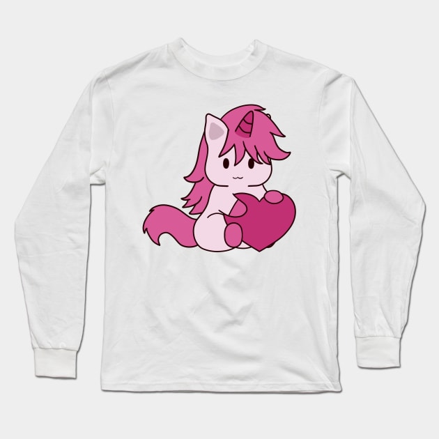 Valentine Unicorn Long Sleeve T-Shirt by BiscuitSnack